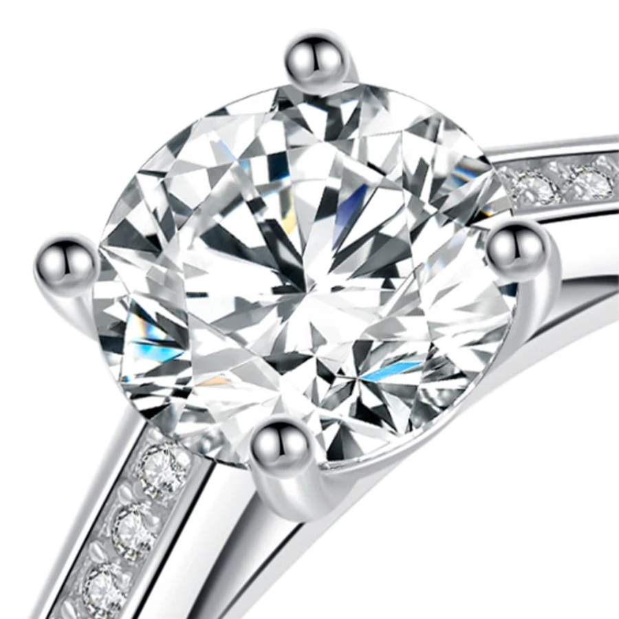 Elegant D Color Moissanite Ring – 925 Sterling Silver