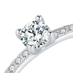 D Color Square Moissanite Ring – 925 Sterling Silver