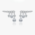Geometric Water Drop CZ Stud Earrings – 925 Sterling Silver