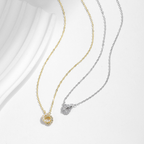 Circle Lock Pendant Necklace – Sparkling 925 Sterling Silver Everyday Jewelry