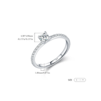 D Color Square Moissanite Ring – 925 Sterling Silver