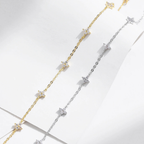 Dainty Mini Flower CZ Bracelet – 925 Sterling Silver