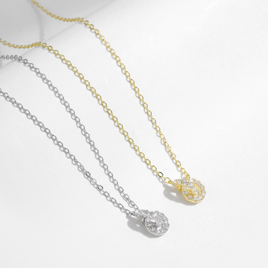 Circle Lock Pendant Necklace – Sparkling 925 Sterling Silver Everyday Jewelry