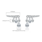 Geometric Water Drop CZ Stud Earrings – 925 Sterling Silver