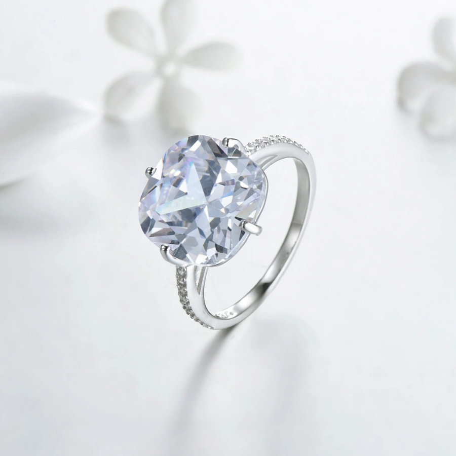 Luxury Pigeon Egg Cubic Zirconia Ring – 925 Sterling Silver