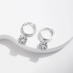 1.0CT D Color Moissanite Hoop Earrings – 925 Sterling Silver