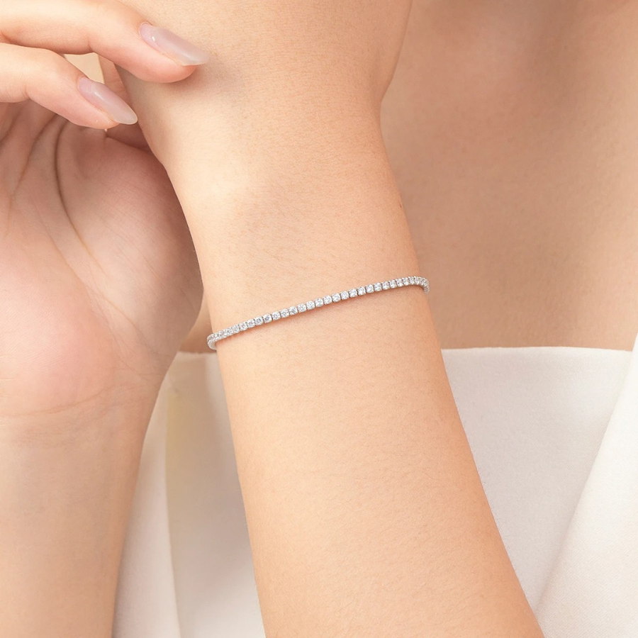 Elegant Clear CZ Bracelet – 925 Sterling Silver