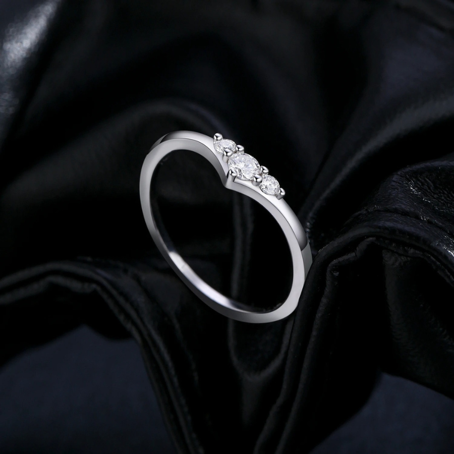 Simple Eternity Moissanite Ring – 925 Sterling Silver