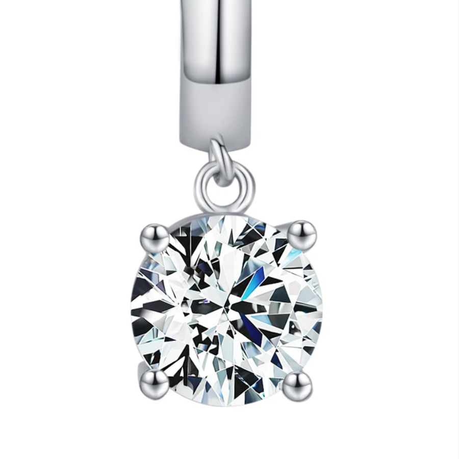 1.0CT D Color Moissanite Hoop Earrings – 925 Sterling Silver