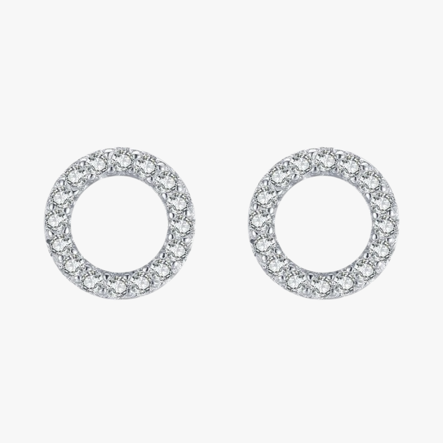 Classic Round CZ Stud Earrings – 925 Sterling Silver
