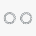 Classic Round CZ Stud Earrings – 925 Sterling Silver