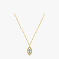 Trendy Rhombus CZ Necklace – Gold Tone 925 Sterling Silver Jewelry