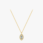 Trendy Rhombus CZ Necklace – Gold Tone 925 Sterling Silver Jewelry