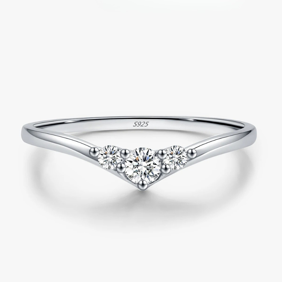 Simple Eternity Moissanite Ring – 925 Sterling Silver
