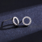 Classic Round CZ Stud Earrings – 925 Sterling Silver