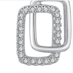 Modern Double Geometric CZ Earrings – 925 Sterling Silver