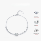 Luxury Moissanite Halo Bracelet – 0.8CT D Color 925 Sterling Silver