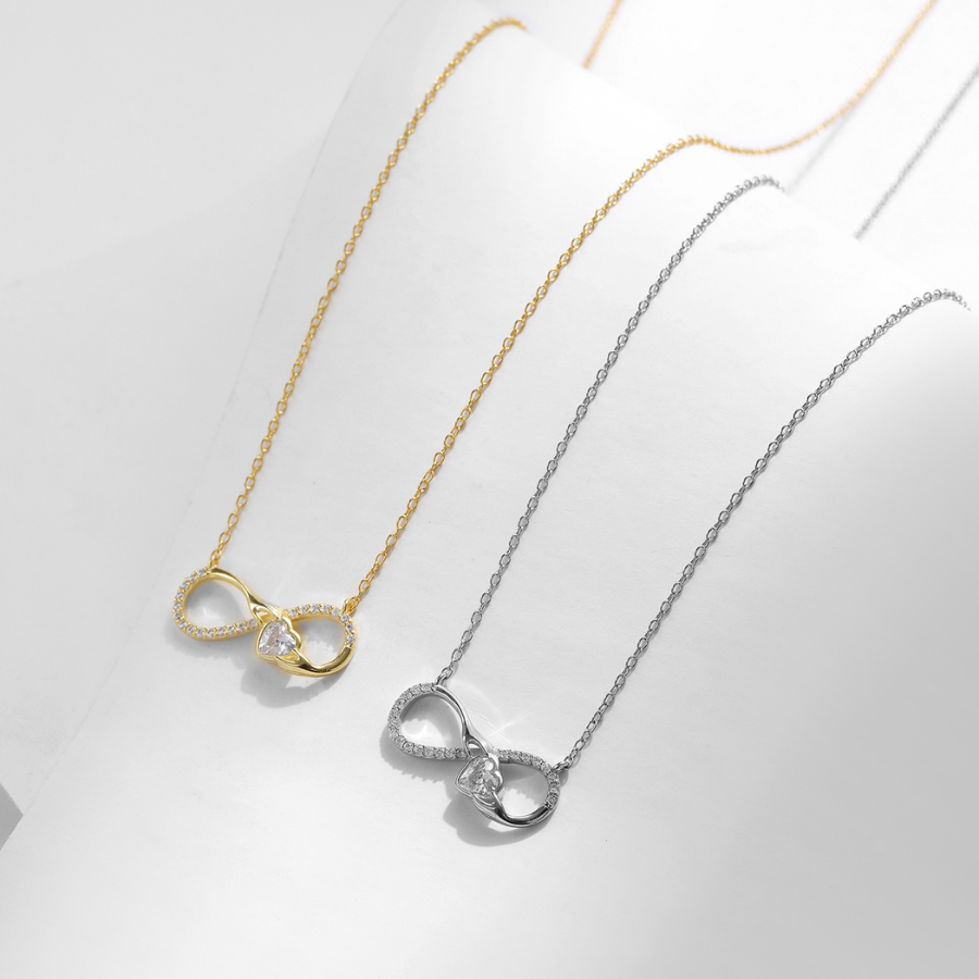Infinite Embrace Heart Pendant Necklace – 925 Sterling Silver Romantic Jewelry