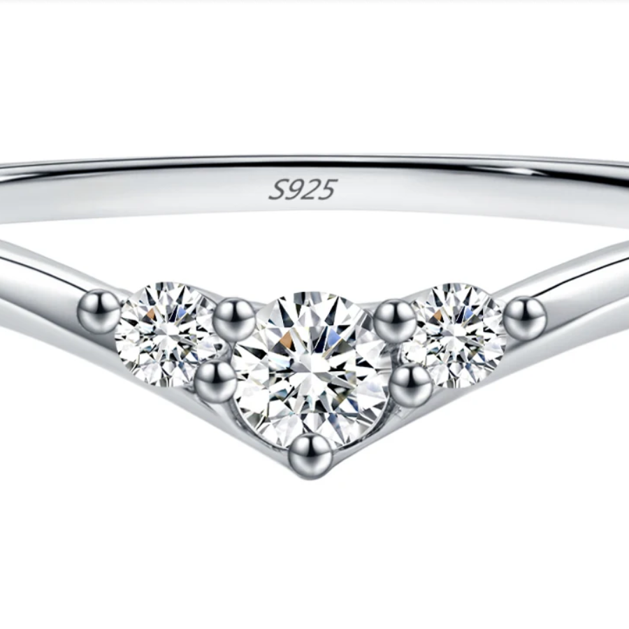 Simple Eternity Moissanite Ring – 925 Sterling Silver