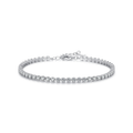 Elegant Round CZ Tennis Bracelet – Platinum Plated 925 Sterling Silver