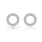 Classic Round CZ Stud Earrings – 925 Sterling Silver
