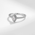 Exquisite Marquise CZ Engagement Ring – 925 Sterling Silver