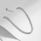 Elegant Round CZ Tennis Bracelet – Platinum Plated 925 Sterling Silver