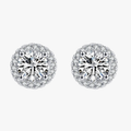 Luxury Round CZ Stud Earrings – 925 Sterling Silver