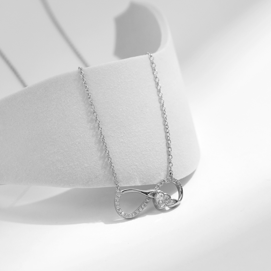 Infinite Embrace Heart Pendant Necklace – 925 Sterling Silver Romantic Jewelry