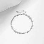 Elegant Round CZ Tennis Bracelet – Platinum Plated 925 Sterling Silver