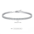 Elegant Round CZ Tennis Bracelet – Platinum Plated 925 Sterling Silver