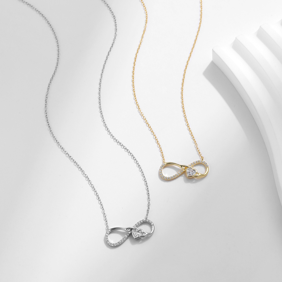 Infinite Embrace Heart Pendant Necklace – 925 Sterling Silver Romantic Jewelry