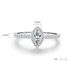 Exquisite Marquise CZ Engagement Ring – 925 Sterling Silver