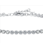 Elegant Round CZ Tennis Bracelet – Platinum Plated 925 Sterling Silver