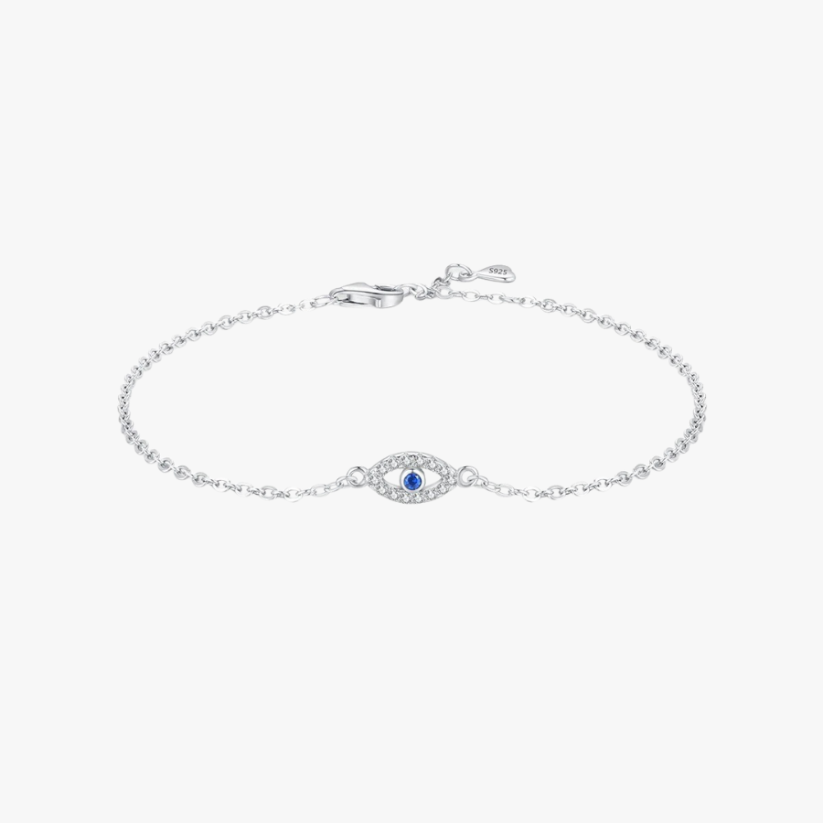 Lucky Blue Eye CZ Bracelet – 925 Sterling Silver