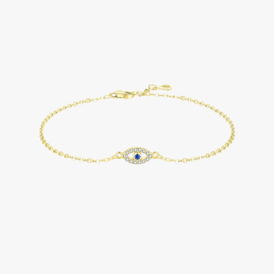 Lucky Blue Eye CZ Bracelet – 925 Sterling Silver