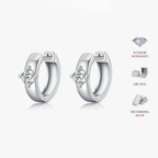 Elegant Round Moissanite Ear Buckle Earrings – 925 Sterling Silver