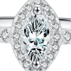 Exquisite Marquise CZ Engagement Ring – 925 Sterling Silver