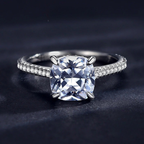 Elegant Princess Square CZ Ring – 925 Sterling Silver