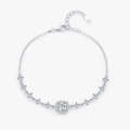 Luxury Moissanite Halo Bracelet – 0.8CT D Color 925 Sterling Silver