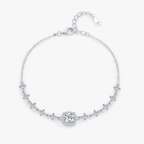 Luxury Moissanite Halo Bracelet – 0.8CT D Color 925 Sterling Silver