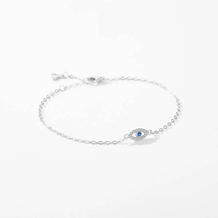 Lucky Blue Eye CZ Bracelet – 925 Sterling Silver