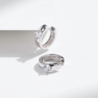 Elegant Round Moissanite Ear Buckle Earrings – 925 Sterling Silver