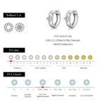 Elegant Round Moissanite Ear Buckle Earrings – 925 Sterling Silver