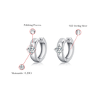 Elegant Round Moissanite Ear Buckle Earrings – 925 Sterling Silver