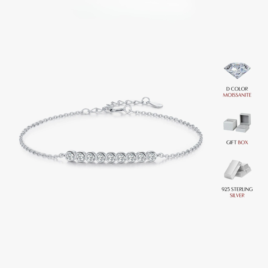 Elegant D Color Moissanite Bracelet – 925 Sterling Silver