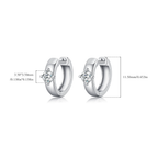 Elegant Round Moissanite Ear Buckle Earrings – 925 Sterling Silver