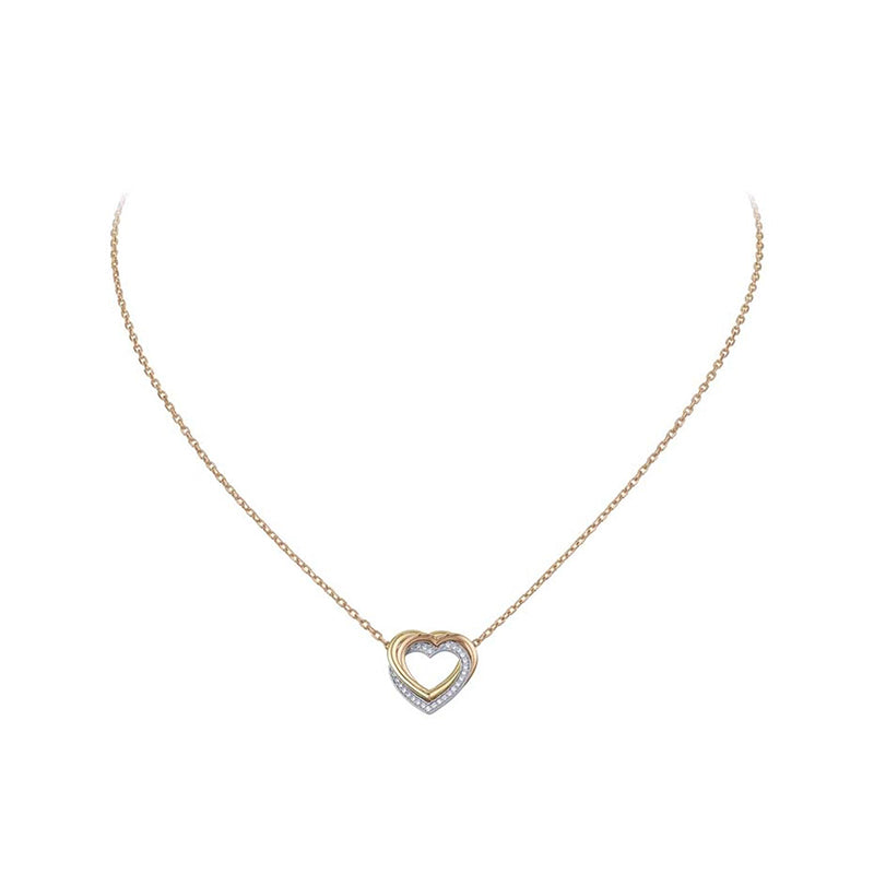 18K Celestial Trinity Heart Diamond Necklace