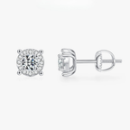 Elegant D Color Moissanite Stud Earrings – 925 Sterling Silver