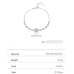 Luxury Moissanite Halo Bracelet – 0.8CT D Color 925 Sterling Silver